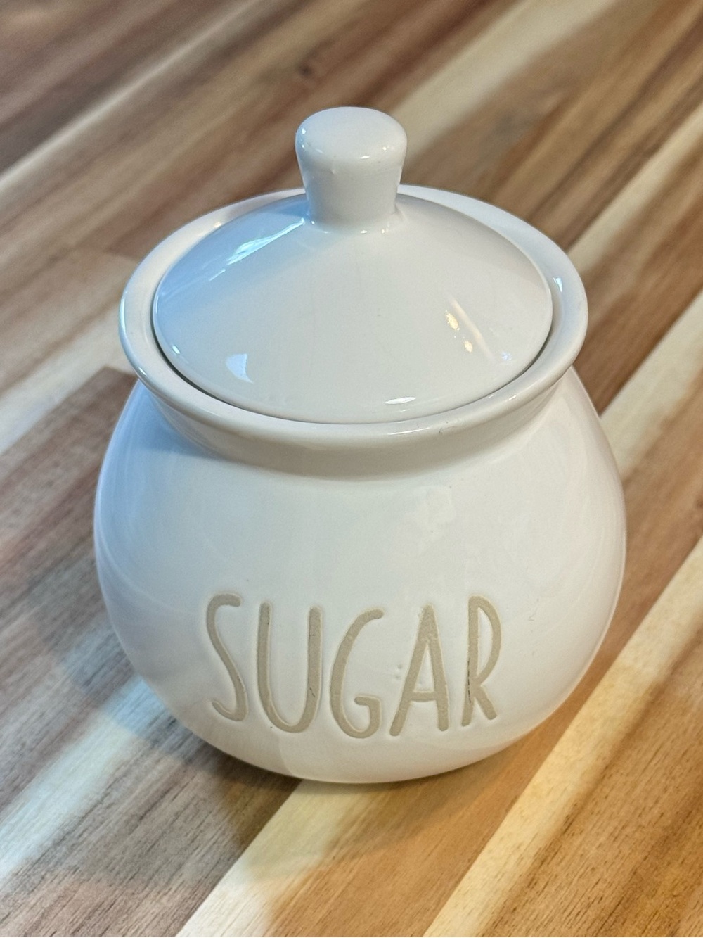 White Ceramic Sugar Canister